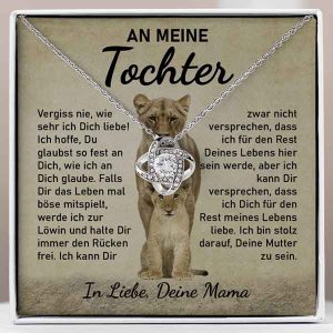 Güzel kızıma – Zirkon kristalli 14 ayar beyaz altın kolye LILLIA