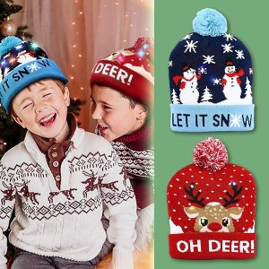 Weihnachts-LED-Licht-Strickmütze | XBEANIE